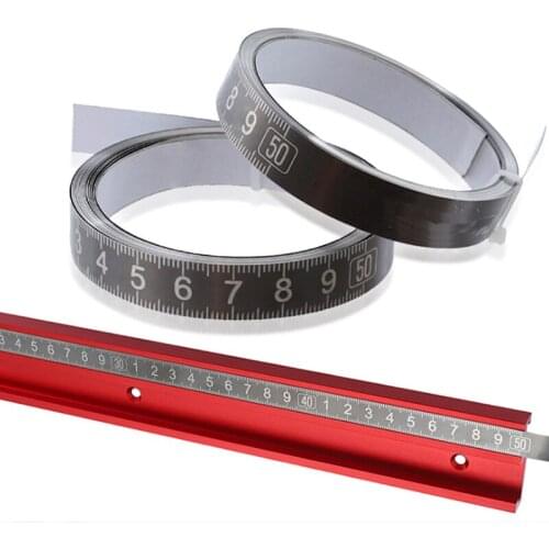 1/2/3M Self-adhesive Tapes Miter Saw Track Tape Measure Backing Metric Woodworking Stainless Steel Ruler Measurements