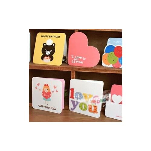 2pcs/lot Size:9x8cm,Kawaii cartoon series birthday card,gift Greeting Card(ss-1505)