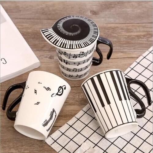 270 ML Music Novelty Mug Piano Musical Note Ceramic Coffee Mugs Tea Cup Porcelain Travel Cup For Milk Mu Lid