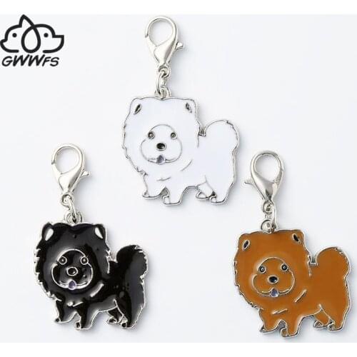 5pcs/lot Wholesale Cat Dogs Pet Pendant Pet Dog Tag Necklace Pendants Faithful Dog Dachshund Schnauzer Keyring Jewelry Bag Diy