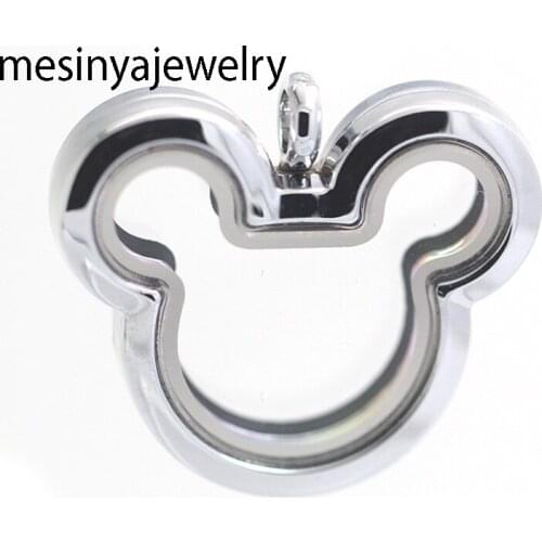 6pcs 33mm x 29mm plain mouse strong magnetic authentic glass locket for floating charms love note keepsake xmas gift