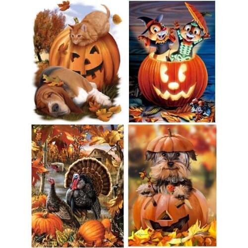 DPF diamond embroidery pumpkin diamond painting cross stitch crafts diamond mosaic kit square/round rhinestone home decor
