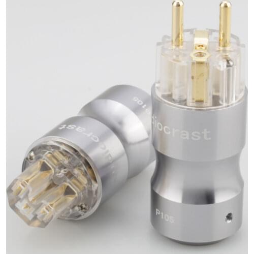Audiocrast P105 HI-End Gold Plated Schuko Power Mains Connector HIFI AC Power Plug