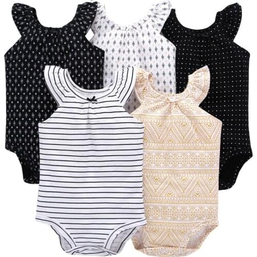 Sleeveless bodysuit for baby girl clothes boy bodysuits newborn clothing cotton body suit 5pcs/set 2019 summer new born costume