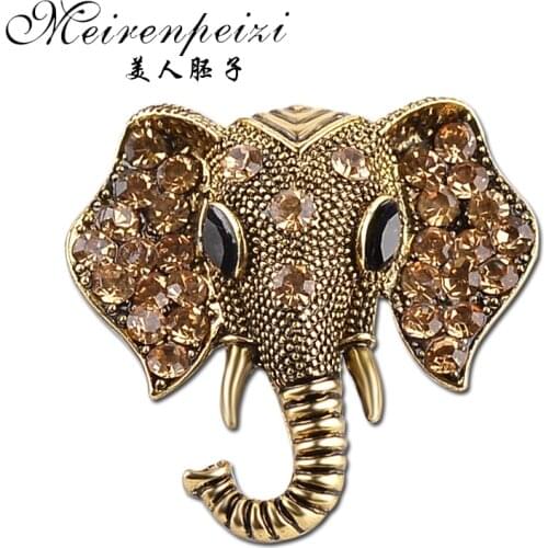 Elephant Brooches Decoration Badge New Shirt Cartoon Acrylic Pins Crystal Jewelry Clothes Figure Enamel Charm Broche Spille