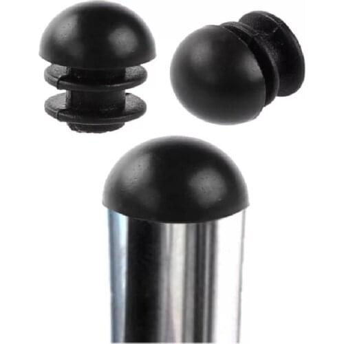 20pcs Black Plastic End Caps Furniture Glide Round Feet Tube Inserts Plug Table Chair Leg End Caps Dust Cover Floor Protector