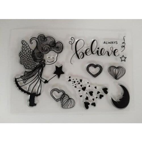 DIY Lively Flower Fairy Design Transparent Clear Rubber Stamp Seal Paper Craft Scrapbooking Decoration