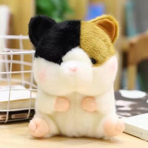 Like Real Land Animals Kitty Plush Toys Round Cute Lifelike Calico Cat Stuffed Dolls Gifts For Kids Boy Girls
