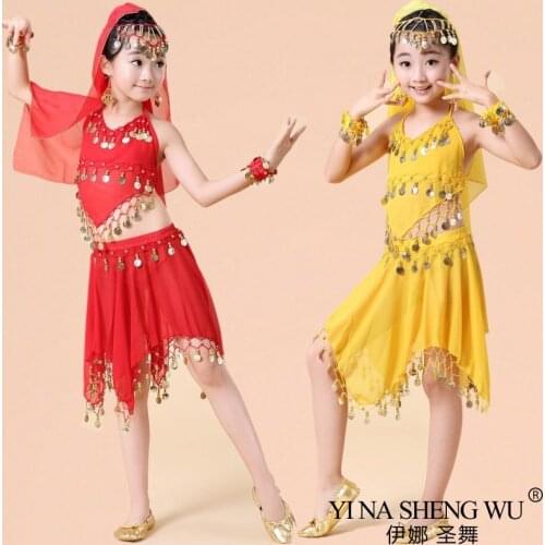 Child Belly Dance Costumes Set Oriental Dance Children Dresses India Belly Dance Clothes Bellydance Kids Indian Dance 3Colors