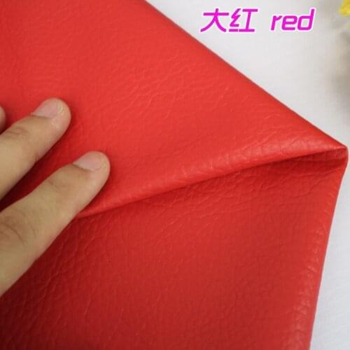 Red Big Lychee Pattern PU Synthetic Leather Faux Leather Fabric Upholstery Car Interior Sofa Cover 54" Wide Per yard