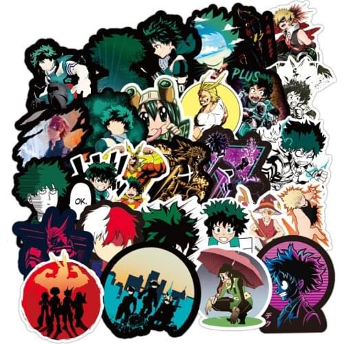 100Pcs My hero Academy 2019 Stickers Decal For Snowboard Laptop Luggage Car Fridge DIY Styling Vinyl Home Decor Pegatina F3