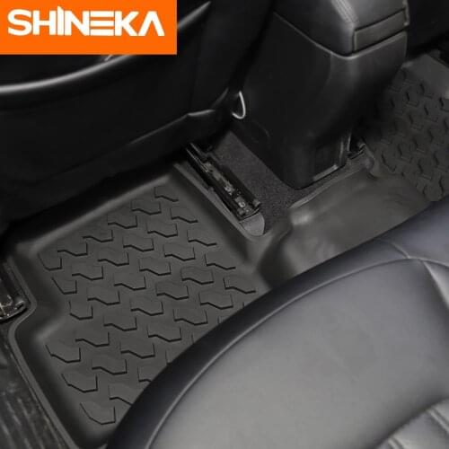 SHINEKA Floor Mat for Jeep Renegade 2019-2016 Black Rubber Original Car Mat Floor Mats Foot Pad for Jeep Renegade Accessories