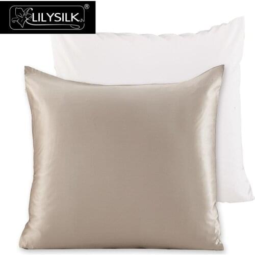 Pillowcase 100 Pure Mulberry Silk For Hair With Cotton Underside Natural 19 Momme 40x40cm 50x50cm 1 Pcs Free Shipping