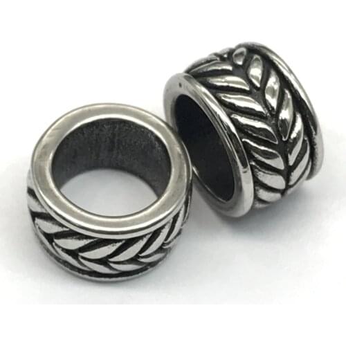 Stainless steel 8mm Large Hole Leaf Spacer Beads for Jewelry Making Wholesale Metal Beads Jewelry Findings