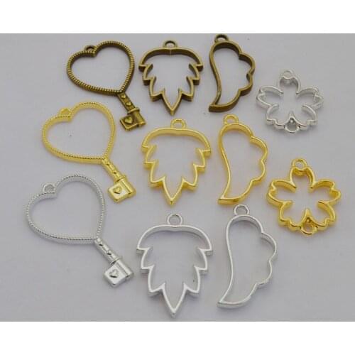 DIY UV Resin Epoxy alloy frame bottom Charm Photo Frame Bronze Tone Ancient Necklace Bracelets Pendant DIY Jewelry Supplies