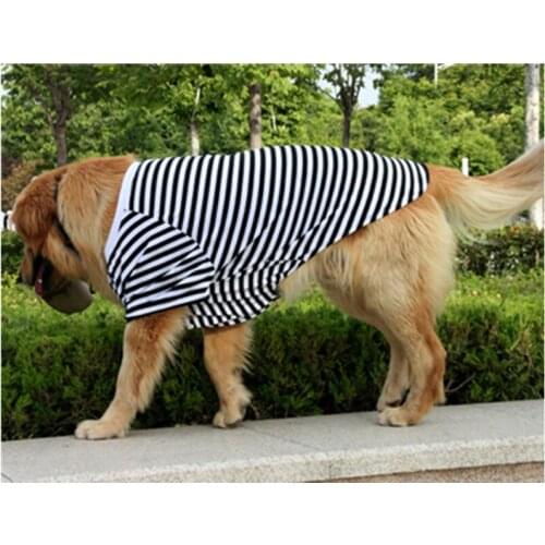 Big Dog Clothes Summer Large Dog T-shirt Pajamas Cotton Dog Shirt Samoyed Golden Retriever Labrador Pet Coat Outfit Garment 2021