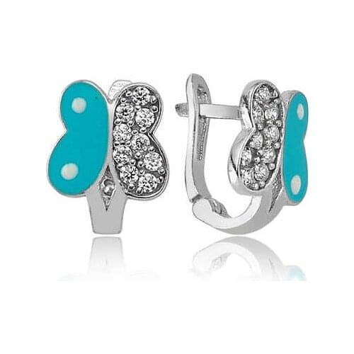 Original 925 Sterling Silver Blue Butterfly Children Tag Quality products, Flamboyant Designs Hundreds Of kinds of earrings