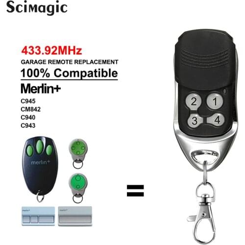 For Merlin Remote Control Merlin+ C945 C943 C940 433.92MHz Garage Door Gate Opener Merlin + Rolling Code 433MHz Transmitter