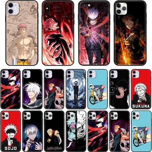 Jujutsu Kaisen Gojou Satoru Luxury Phone Case for iPhone 11 Pro Shell for iPhone 12 Pro Max X XR XS 7 8 Plus SE 2020 Black Cover