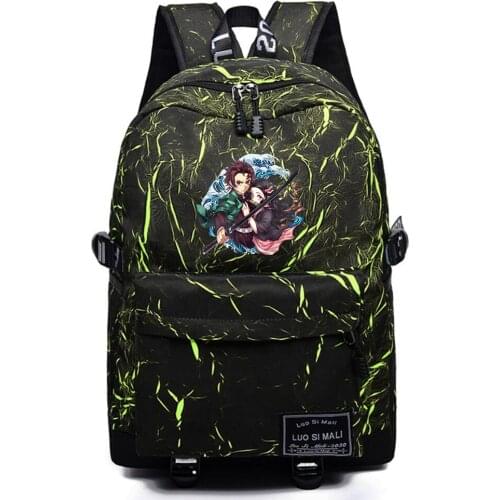 Backpack Anime Demon Slayer Unisex High Quality Schoolbag Casual Fabric Packsack Mochila Student Teenger Travel Laptop Bag