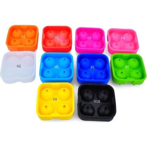 Ice Cube Ball Silicone 4 Hole Drinking Wine Tray Brick Round Maker Mold Sphere Mould Party Bar Silicone Ice Hockey Maker #82