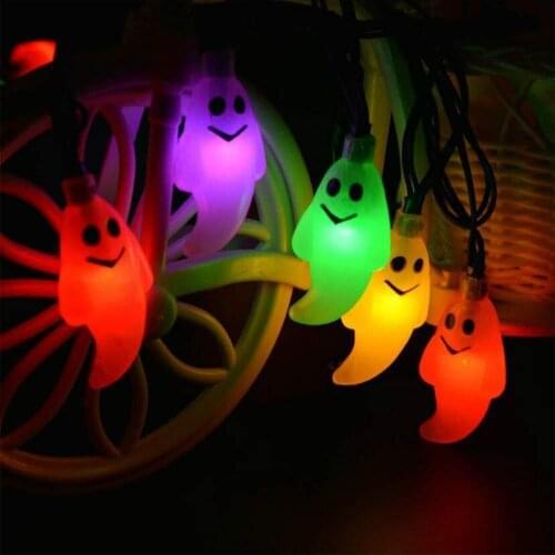 10/20/40LED Battery Powered Led Halloween Decoration Lantern LightHome Garden Party Outdoor Ghost String Light Lamp Decorations