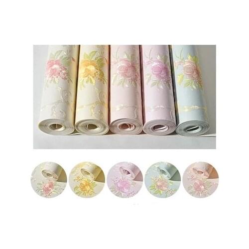 Tc8 self adhesive paper 3D solid non-woven European style pressed student dormitory living room bedroom wallpaper wallpap