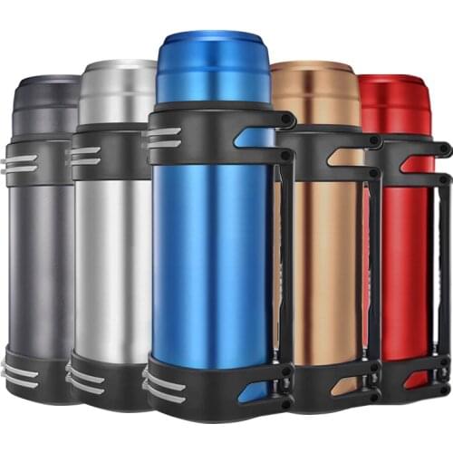 UPORS 1200ml/1600ml/2000ml Thermos with Strap Stainless Steel Thermos Bottle Vacuum Flask Portable Outdoor Travel Insulated Pot