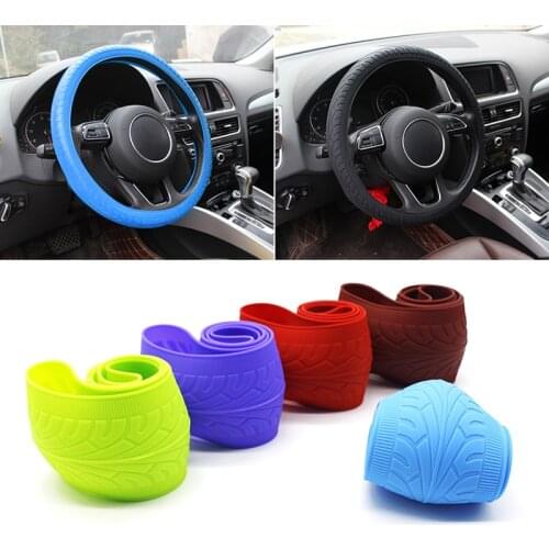 1pcs/set Universal Texture Auto Silicone Steering Wheel Glove Cover Soft Skin Soft Silicon Steering Wheel Cover Car Accessories