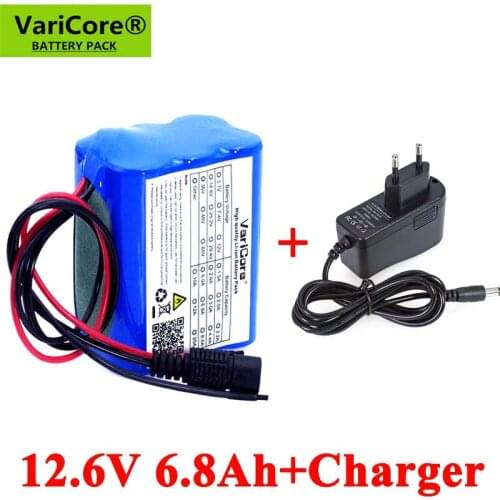 VariCore 12V 6.8Ah 6800mAh 18650 Lithium-ion Battery Pack PCB Protective plate CCTV Cam Monitor UES+12.6 V 1A Battery Charger
