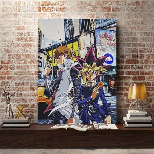 Yugi Muto Seto Kaiba Yu-Gi-Oh Anime Decoration Prints Canvas Manga Home Decor Dorm Living Room Bedroom Poster Painting Wall Art