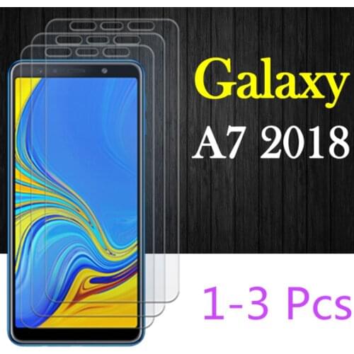 1 to 3 Pcs Protective glass on for Samsung galaxy a 7 2018 film a7 screen protector 7a a72018 galaxya7 Tempered glas tremp sheet