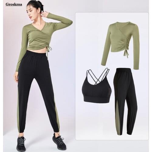 New Arrival Women Sports Training 3 Piece Set Fitness Gym Clothing Yoga Suits Outdoor Running T Shirt Pants Shorts Bra Coats