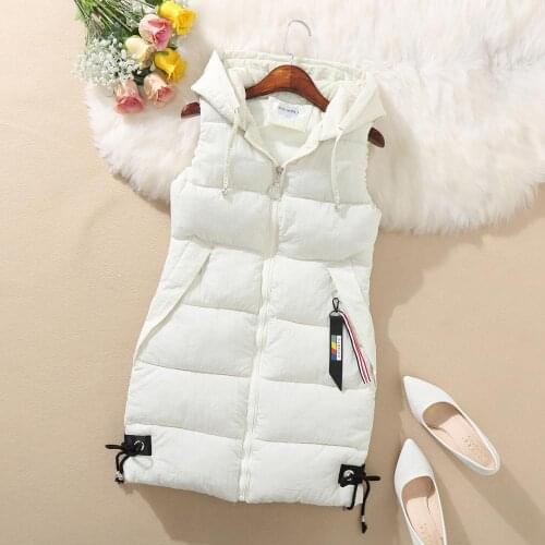 Plus size Women Vest Winter Jacket 2020 New Pocket Hooded Coat Warm Casual Cotton Padded Vest female Slim Sleeveless Waistcoat
