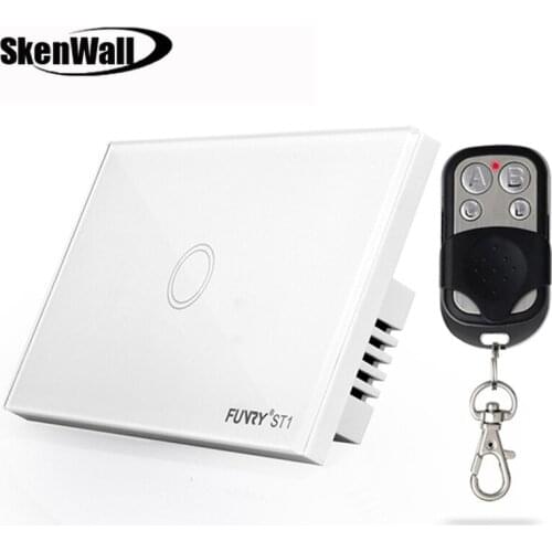 1Gang US Standard 110-240V Remote Control Touch Switch,Sensor Switch,Wall Switch Luxury Glass Surface Waterproof 120*73*34mm