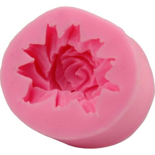 1pcs Bloom Rose Shape Silicone Candy Decoration Random Color DIY Baking Tool Multi Purpose Kitchen Supplies Reusable