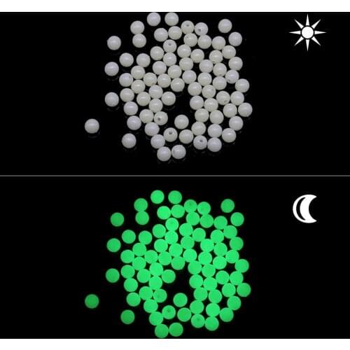 100 Pcs/lot Luminous Hard Round Beads Space Beans Fishing Float Stopper Night Fishing Sea Fishing Tackle
