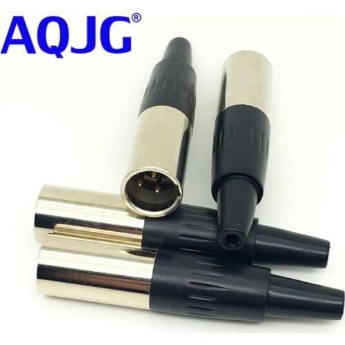 100PCS TA3F 3 pin Female plug Mini XLR Audio Microphone connector MIC for cable soldering straight Mini XLR 3 Pin Male Plug