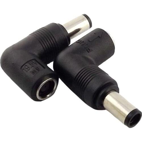 10x DC Power Connector Adapter 7.4 x 5.0mm Female to 7.4x5.0mm Male Right Angle Adapter for HP DELL Tablet PC Black
