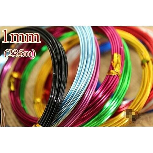 12 colors 1mm x235m Aluminium wrap craft jewellery wire round soft Color Coated Tarnish Resistant beading Wire free shipping