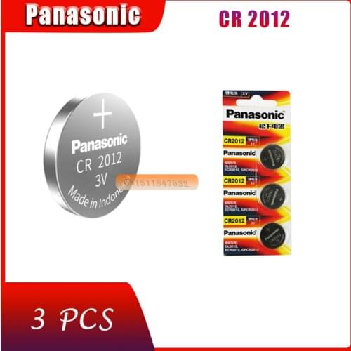 3 X original brand new battery for PANASONIC cr2012 3v button cell coin batteries for watch computer cr 2012