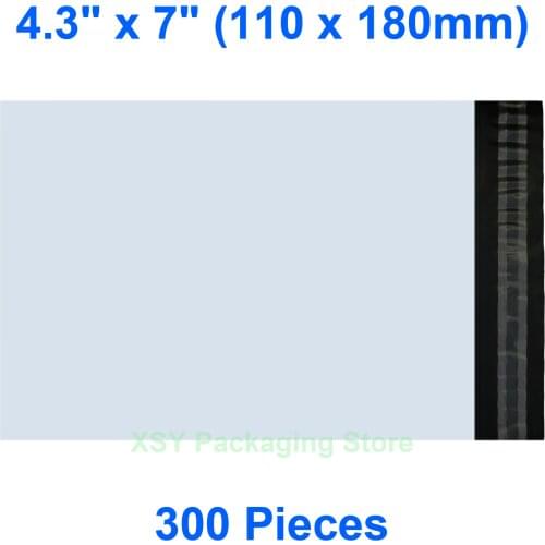 300 Pieces White Poly Mailing Bags 4.3" x 7" (110 x 180mm) Small Plastic Envelopes Postage Shipping Packaging Mailers Pouches