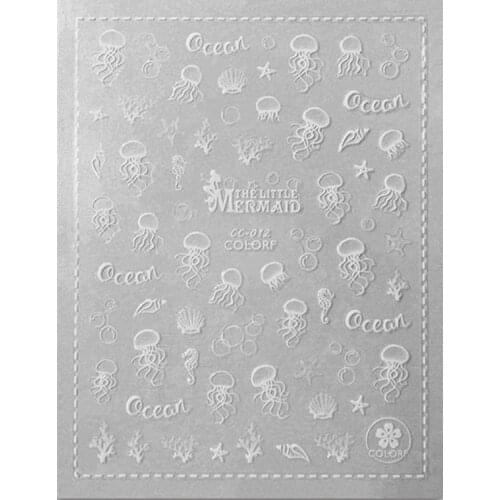 3D White Nails Art Manicure Back Glue Decal Decorations Nail Sticker For Nails Tips Beauty