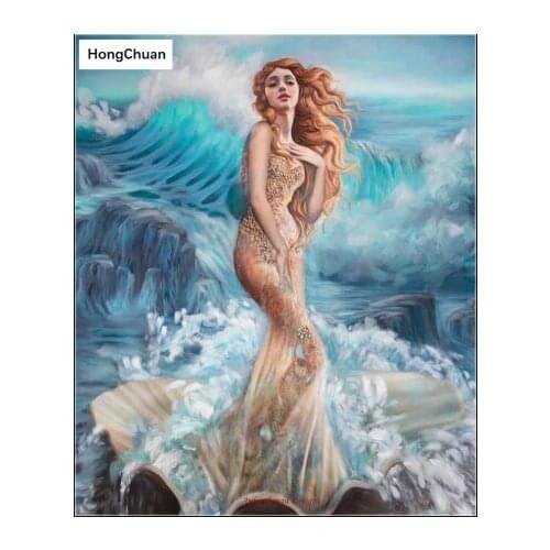 5D Diamond Painting Full Square/Round Diamond Embroidery Ocean Wave Girl Handmade Rhinestone DIY Mosaic Home Decoration