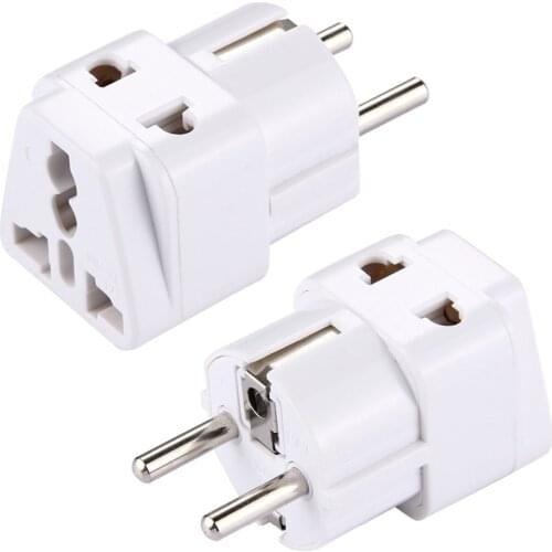 Plug Adapter, Travel Power Adaptor with Europe Socket Plug, EU Plug Adaptor Consumer Electronics Plugs