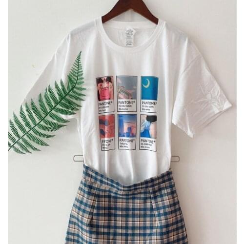 Anime Patone Girl Japanese Style Girl T Shirt Ulzzang Net Red Half Sleeve Top Fashion Short Sleeve T-shirt Summer Class Uniform