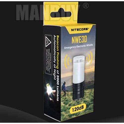 NITECORE NWE30 Emergency Electronic Whistle 2000 Lumens Smart Sensor Beacon Flashing 120dB Buzzing Output Outdoor Camping Tools
