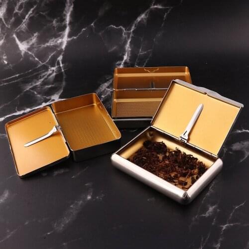 Brand Stainless Steel Tobacco Box Case Portable Cigarette Rolling Pipe Tobacco Case Wallet Box Tip Metal Holder Storage Weed