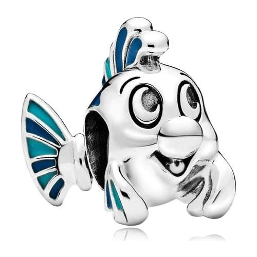 Btuamb New Fashion Silver Color Cute Fish Beads Fit Original Pandora Charms Bracelets for Women Birthday Gift DIY Jewelry