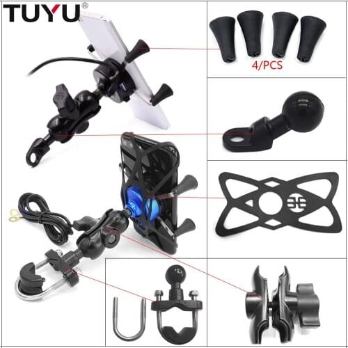 TUYU Ball Head Black Phone GPS Holder Mount Motorcycle Base with 10mm Hole autocycle Stand for Gopro Xiaomi for iPhone